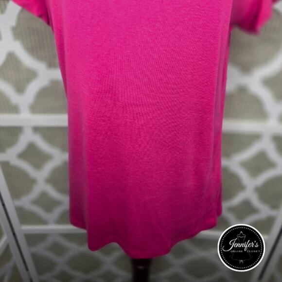 3/$30 Cambridge Dry Goods Pink Square Neckline Short Sleeve T-Shirt Size Large - Picture 5 of 9